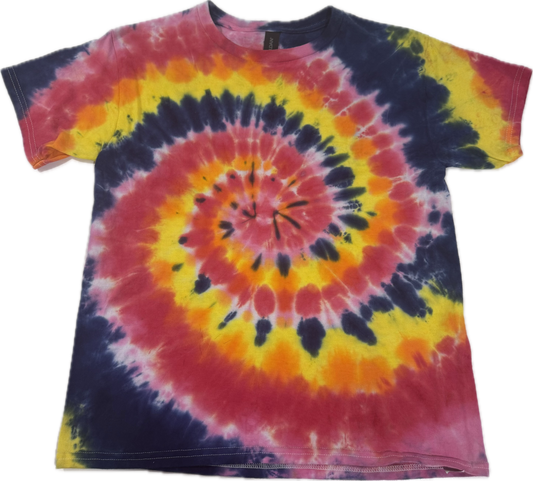 Navy, Pink & Red Swirl